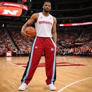 Vtg 90s Adidas Red/ Black Breakaway basketball Nebraska Pants Sz XL